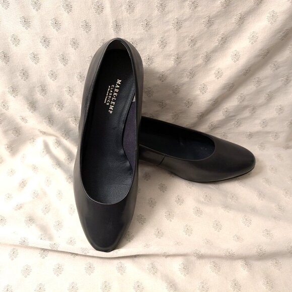 NEW!  VERY DARK NAVY Mark Lemp Leather Pumps  9.5 WW - Picture 4 of 5